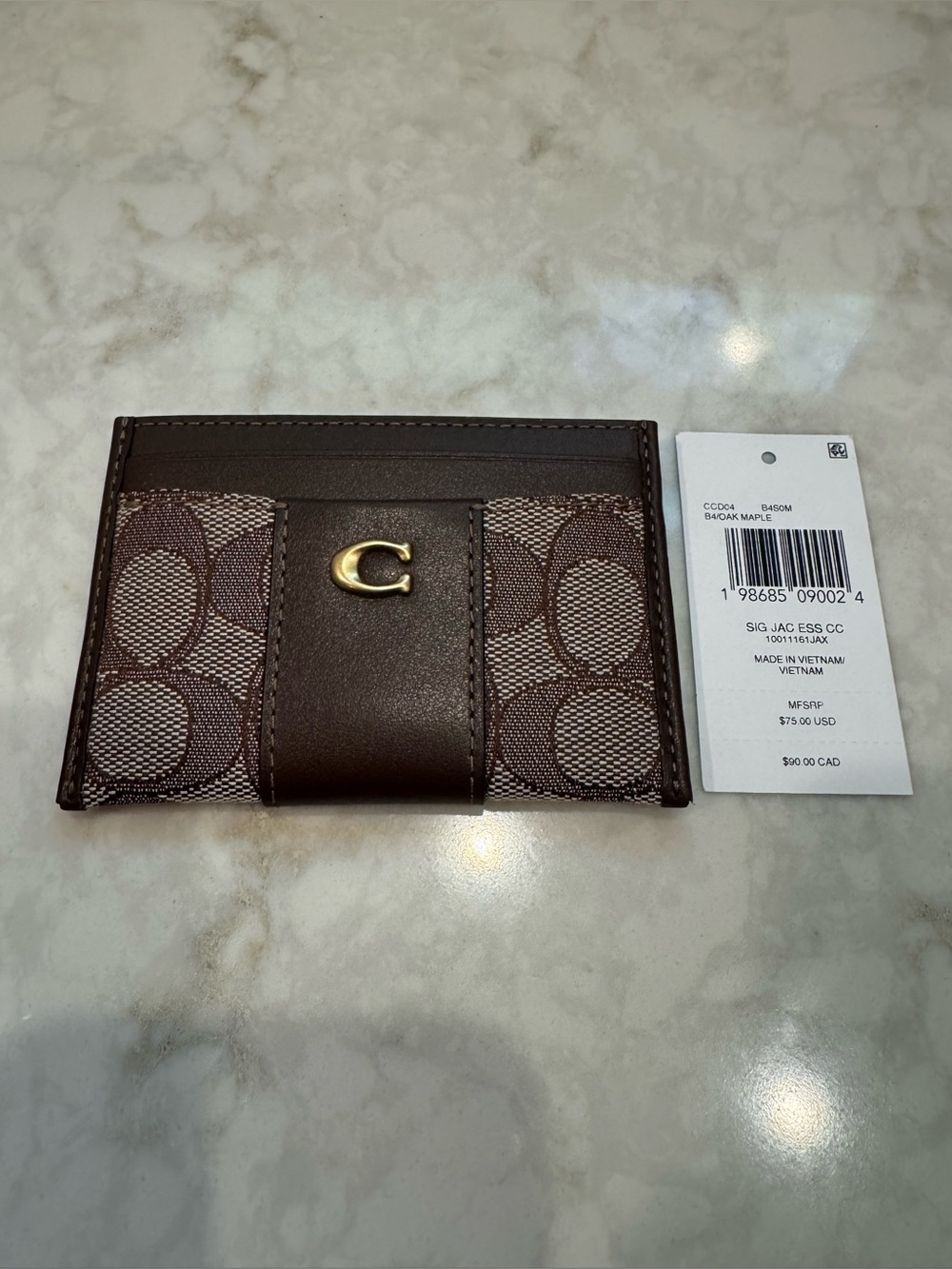 Coach Essential Card Case In Signature Jacquard